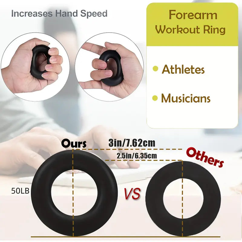 Black Unisex Variable Wave Shape Rubber Pro Grip Trainer 4-Pack - Adjustable Resistance (10-130 Lbs), Strength Workout Exercise Gym Equipment & Gym Stuff Accessories, Forearm Building, Carpal Tunnel Relief