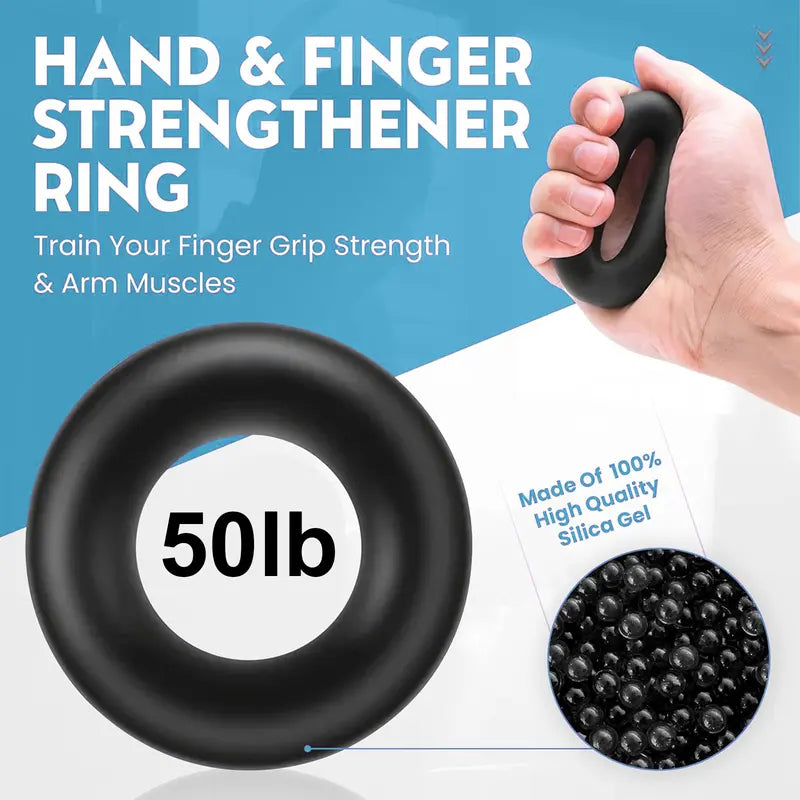 Black Unisex Variable Wave Shape Rubber Pro Grip Trainer 4-Pack - Adjustable Resistance (10-130 Lbs), Strength Workout Exercise Gym Equipment & Gym Stuff Accessories, Forearm Building, Carpal Tunnel Relief